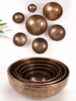 네팔 노래 그릇 치유 도구 보름달 그릇 악기 수제 순수 구리 산타 노래 그릇 요가 7종 세트 - 이미지 3