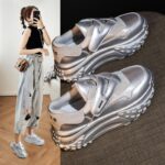 여성용 내부 높이 향상 신발 2024 봄과 가을 새로운 올매치 핑크 스포츠 캐주얼 신발 두꺼운 밑창 포레스트 검프 신발 작은 신발 - 이미지 2