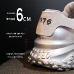 여성용 내부 높이 향상 신발 2024 봄과 가을 새로운 올매치 핑크 스포츠 캐주얼 신발 두꺼운 밑창 포레스트 검프 신발 작은 신발 - 이미지 3