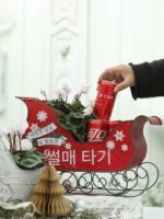 센더위안 크리스마스 장식 철제 크리스마스 썰매 자동차 휴일 장면 레이아웃 실내 장식 소품 - 이미지 3