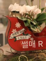 센더위안 크리스마스 장식 철제 크리스마스 썰매 자동차 휴일 장면 레이아웃 실내 장식 소품 - 이미지 4