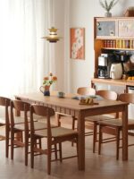 유샹 일본식 원목 접이식 식탁 북유럽 체리나무 심플 소형 아파트 접이식 식탁 통나무 식탁 홈 - 이미지 2