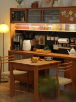 유샹 일본식 원목 접이식 식탁 북유럽 체리나무 심플 소형 아파트 접이식 식탁 통나무 식탁 홈 - 이미지 4