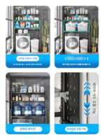 세탁기 수납 선반 욕실 플립 변기 드럼 접이식 조절식 변기 위 수납 캐비닛 - 이미지 4