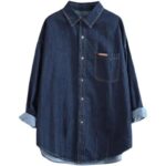 유행 느슨한 기질 데님 재킷 여성 셔츠 2025 봄과 가을 새로운 엄마 큰 사이즈 가을 캐주얼 탑 얇은 - 이미지 5