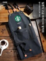 시니어 바리스타 방수 캔버스 앞치마 맞춤 로고 인쇄 일본식 베이커리 바텐더 특수 작업복 - 이미지 2