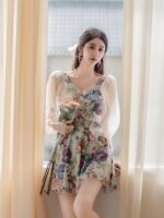 수영복 여성 섹시 2025 새로운 핫 스타일 긴팔 보수적 패션 고급 슬리밍 원피스 온천 수영복