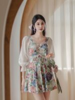 수영복 여성 섹시 2025 새로운 핫 스타일 긴팔 보수적 패션 고급 슬리밍 원피스 온천 수영복 - 이미지 3