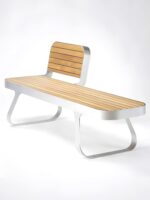 공원 의자 야외용 견고한 나무 벤치 스테인리스 스틸 철제 롱 벤치 레저용 좌석 야외 야외 정원 의자 - 이미지 3