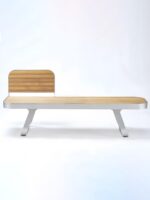 공원 의자 야외용 견고한 나무 벤치 스테인리스 스틸 철제 롱 벤치 레저용 좌석 야외 야외 정원 의자 - 이미지 5