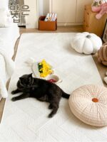 M.life Ramble 심플 코튼 워시드 코튼 플로어 매트 홈 리빙룸 카펫 침대 매트 다다미 매트