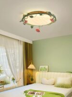 장미꽃 로맨틱 소녀 일본식 통나무 크림 스타일 침실 메인 라이트 그린 레트로 프랑스 목가적 천장 램프