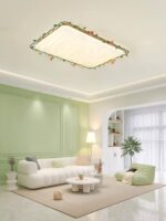 장미꽃 로맨틱 소녀 일본식 통나무 크림 스타일 침실 메인 라이트 그린 레트로 프랑스 목가적 천장 램프 - 이미지 4