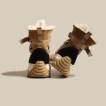 순수 양모 스노우 부츠 여성용 겨울 2024년 신스타일 두꺼워진 두꺼운 따뜻한 면화 신발 스타일리시한 가죽 및 모피 스노우 부츠 - 이미지 4