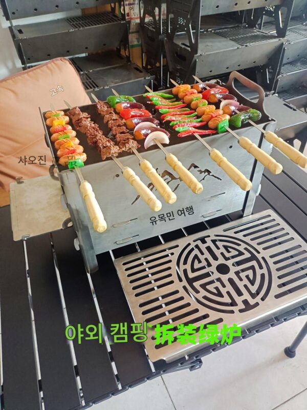 다기능 나무 난로 분리형 가열 숯 난로 바베큐 난로 휴대하기 편리한 캠핑 텐트 가열 난로 두꺼워진 강철판