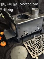 다기능 나무 난로 분리형 가열 숯 난로 바베큐 난로 휴대하기 편리한 캠핑 텐트 가열 난로 두꺼워진 강철판 - 이미지 5