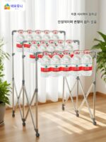 스테인리스 스틸 마당 옷 건조대 바닥 접이식 야외 방풍 지붕 마당 옷 건조대 옥상 이불 건조 유물 - 이미지 2