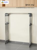 스테인리스 스틸 마당 옷 건조대 바닥 접이식 야외 방풍 지붕 마당 옷 건조대 옥상 이불 건조 유물 - 이미지 3