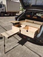 트렁크 풀아웃 작업대, 차량 보관 랙, 야외 피크닉 테이블, 텔레스코픽 접이식 스케이트보드 랙이 있는 차량 스톨 - 이미지 2