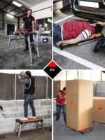 루비 접이식 작업대 휴대용 모바일 도구 테이블 목공 작업대 다기능 알루미늄 합금 테이블 말 의자 - 이미지 4