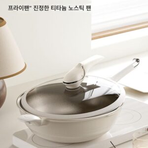 일본 마이크로 압력솥 2023년 신형 고래 무코팅 티타늄 합금 노스틱 팬 가정용 조리 냄비 프라이팬
