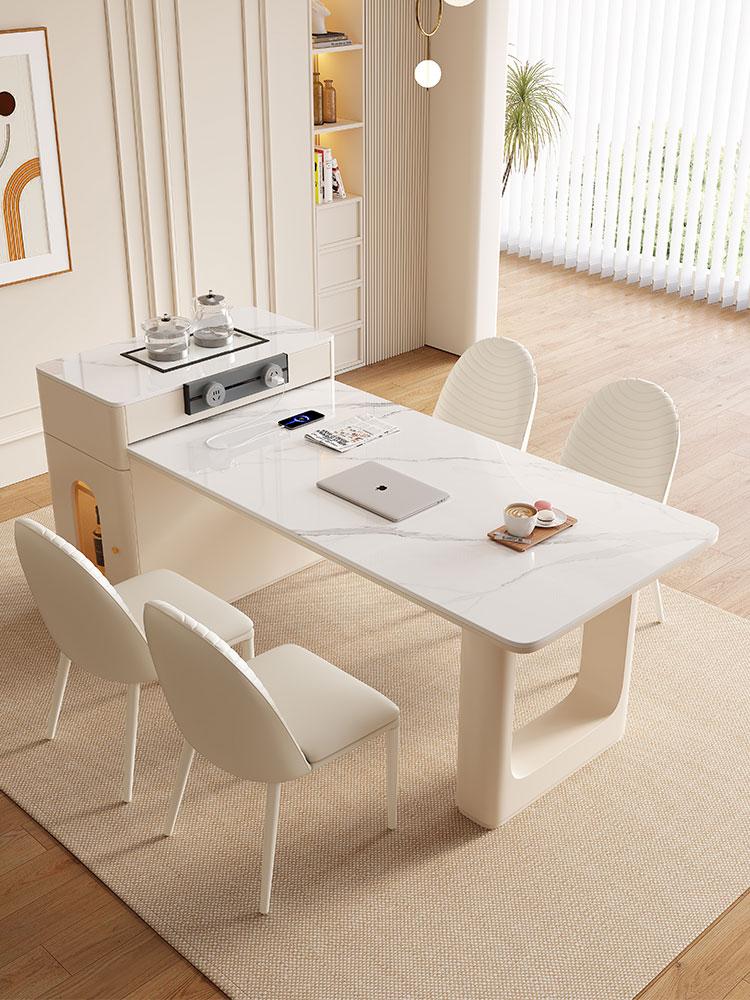 main_727981620763_0 크림 스타일 아일랜드 테이블 모던 심플 소형 주방 수납식 프랑스식 라이트 럭셔리 록 플레이트 역전 통합 - 이미지 1