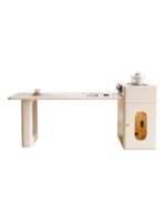 크림 스타일 아일랜드 테이블 모던 심플 소형 주방 ​​수납식 프랑스식 라이트 럭셔리 록 플레이트 역전 통합 - 이미지 5