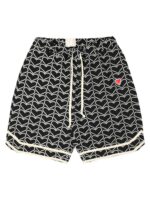 천진 팬 에디슨 천 동일 스타일 트렌디 브랜드 커플 러브 자수 카디건 남성 루즈 캐주얼 여름 반바지 정장 트렌디 - 이미지 4