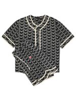 천진 팬 에디슨 천 동일 스타일 트렌디 브랜드 커플 러브 자수 카디건 남성 루즈 캐주얼 여름 반바지 정장 트렌디 - 이미지 5