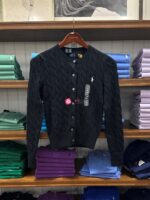 이성경 씨의 같은 스타일 랄프로렌 여성 폴로 로고 순면 케이블 니트 가디건 - 이미지 2