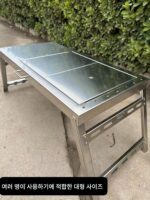 야외 스테인리스 스틸 주방 작업대 캠핑 IGT 무료 조합 테이블 휴대용 피크닉 테이블 접이식 바비큐 - 이미지 3