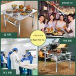 스테인리스 스틸 접이식 테이블 휴대용 바베큐 테이블 야외 노점 상업용 야시장 노점 정사각형 테이블 정사각형 식탁 - 이미지 4