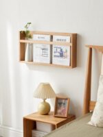 책장 벽걸이 수납 선반 거실 벽 디스플레이 선반 책과 신문 잡지 선반 신문 보관 선반 데이터 선반 단단한 목재 - 이미지 2