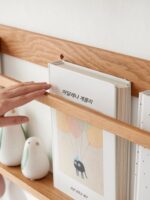 책장 벽걸이 수납 선반 거실 벽 디스플레이 선반 책과 신문 잡지 선반 신문 보관 선반 데이터 선반 단단한 목재 - 이미지 3