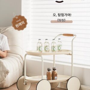 소파 사이드 테이블, 이동식 카트, 크림 스타일 커피 테이블, 미니 소형 아파트, 모던 크리에이티브 거실, 소형 테이블