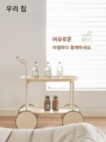 소파 사이드 테이블, 이동식 카트, 크림 스타일 커피 테이블, 미니 소형 아파트, 모던 크리에이티브 거실, 소형 테이블 - 이미지 4
