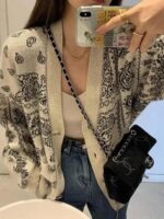 중공업 스몰 프래그런스 스타일 레트로 레이지 스타일 디자인 센스 니트 가디건 2025 가을 겨울 신상품 코트 틈새 트렌드 - 이미지 3