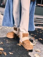 UGG 겨울 신상품 캐주얼 편안한 두꺼운 바닥 라운드 헤드 퍼리 숏 부츠 스노우 부츠 1144046 - 이미지 2