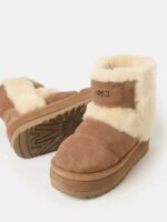 UGG 겨울 신상품 캐주얼 편안한 두꺼운 바닥 라운드 헤드 퍼리 숏 부츠 스노우 부츠 1144046 - 이미지 3