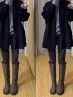 홍콩 스타일 레트로 심플 시크 스웨터 재킷 여성 봄 가을 2024 새로운 일본식 느긋한 레트로 니트 카디건 - 이미지 2