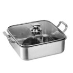 304 스테인리스 스틸 이중맛 냄비 사각 냄비 냄비 가정용 걸쭉한 국 냄비 유도 쿠커 특수 샤부샤부 냄비 분지 - 이미지 5