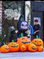 크리스마스 할로윈 풍선 호박 랜턴 소품 빛나는 야외 장식 매장 오픈 장면 레이아웃 장식품 - 이미지 3