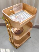 고급 뷰티 카트 뷰티 살롱 특수 뷰티 카트 모바일 서랍 보관 랙 타투 스파 원목 카트 - 이미지 4