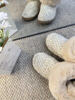 새로운 가을, 겨울 여성용 초두꺼운 따뜻한 코튼 부츠 짧은 튜브 모피 니트 스노우 부츠 실내 및 실외 착용 기질 짧은 부츠 - 이미지 2