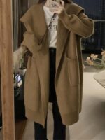 루즈한 레이지 스타일 롱 스웨터 카디건 재킷 여성 봄 가을 대형 뚱뚱한 여자 슬림 메일라드 니트 탑