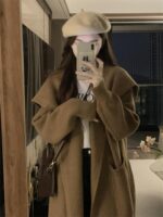 루즈한 레이지 스타일 롱 스웨터 카디건 재킷 여성 봄 가을 대형 뚱뚱한 여자 슬림 메일라드 니트 탑 - 이미지 3