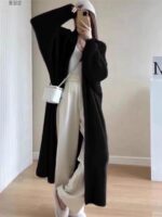 가을 겨울 핫앤페어리 루즈 레이지 스타일 두꺼운 모조 밍크 벨벳 롱 무릎 길이 스웨터 다용도 카디건 재킷 - 이미지 4