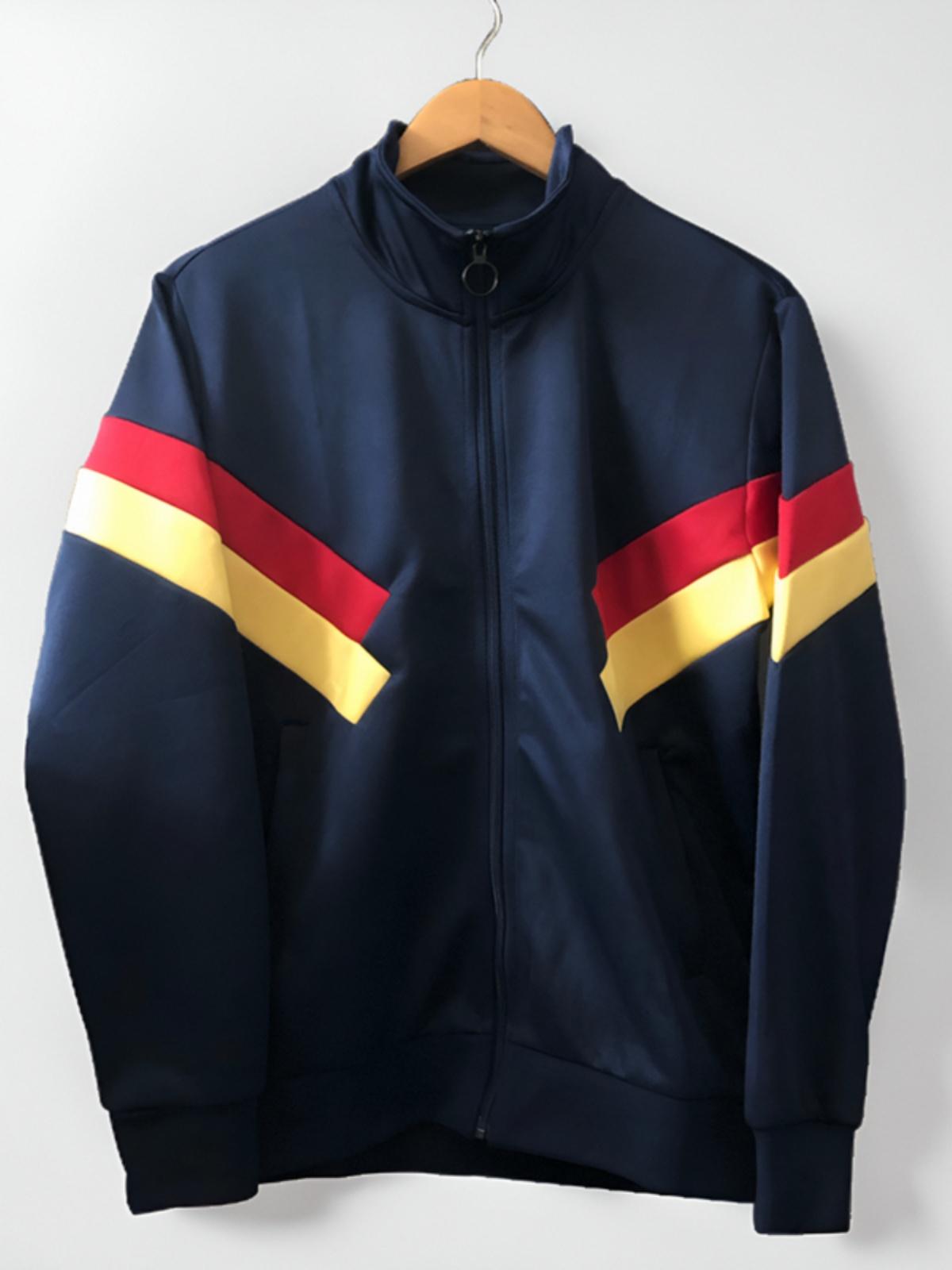 main_746375555923_0 축구 트레이닝복 두꺼운 평행봉 재킷 레트로 탑 스포츠웨어 남성 캐주얼 가을 겨울 맞춤 팀 유니폼 지퍼 - 이미지 1