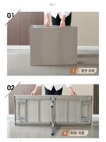 맞춤형 스테인리스 스틸 접이식 테이블 접이식 식탁 전시 교육 스탠드 직사각형 전시 분류 테이블 수술대 - 이미지 3