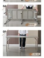 맞춤형 스테인리스 스틸 접이식 테이블 접이식 식탁 전시 교육 스탠드 직사각형 전시 분류 테이블 수술대 - 이미지 4